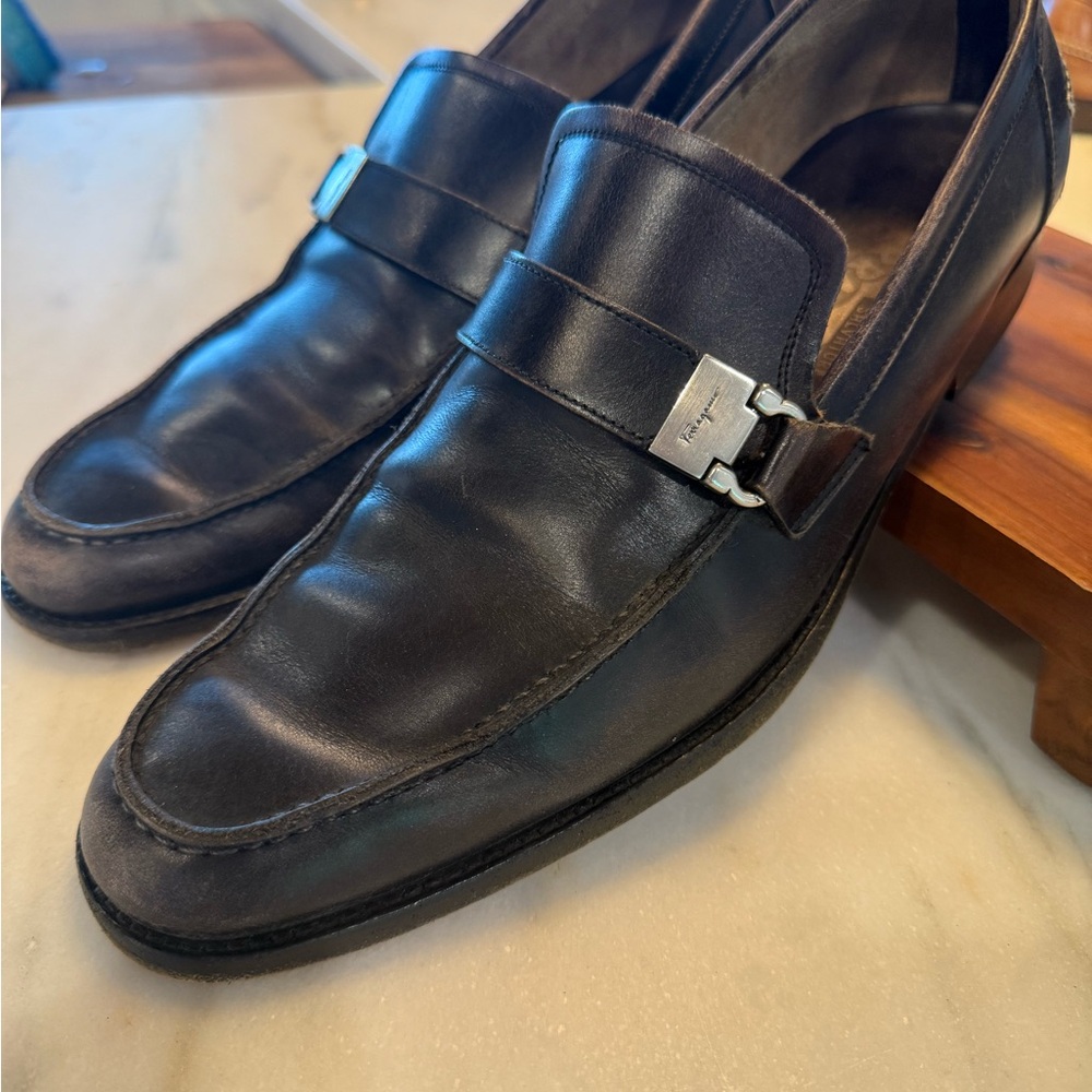 Salvatore Ferragamo Black Leather Loafers